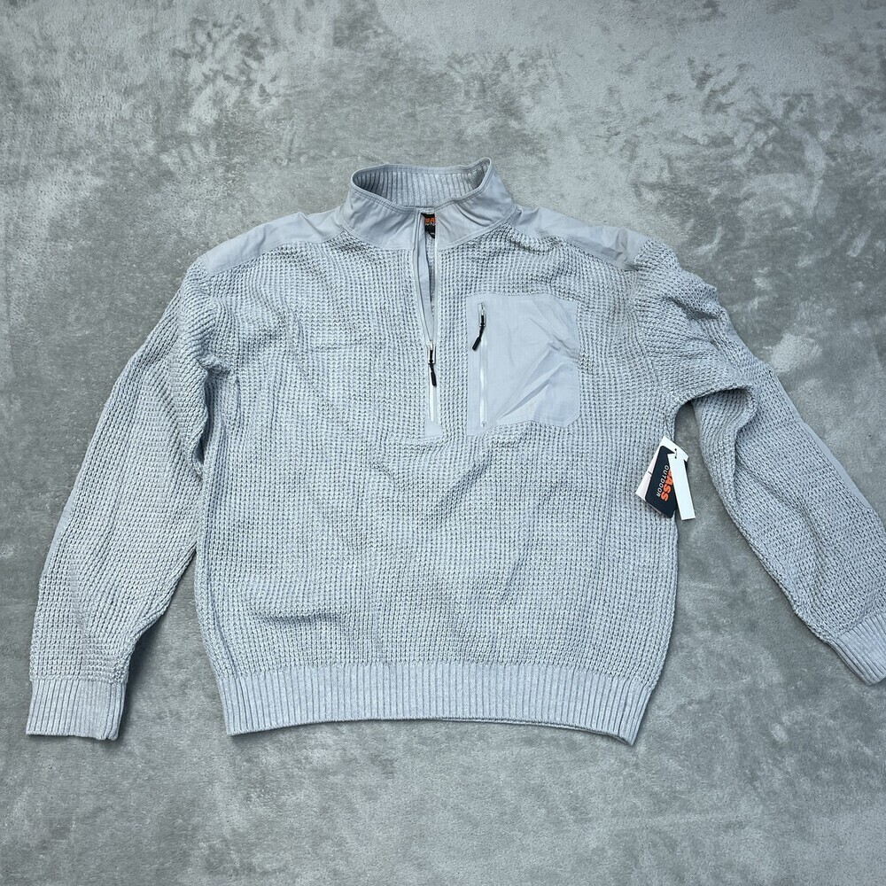 Bass Outdoor Men's XXL Mixed Sweater Glacier Gray Cotton e0507